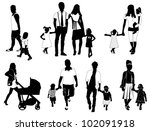 family silhouettes | Shutterstock .eps vector #102091918