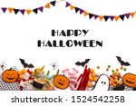 happy halloween message with... | Shutterstock . vector #1524542258