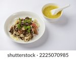 Small photo of Samosa Salad (Samosa Toke) Burmese Style, with potato, tomato, onion, mint leaves, chili)