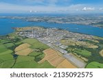 Pembroke Dock and And Oil and Gas terminals at Milford Haven, Wales, UK
