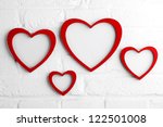 Heart picture frame on white...
