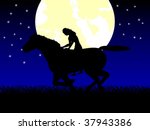 rider woman on horse | Shutterstock .eps vector #37943386