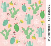 cute summery seamless patterns | Shutterstock .eps vector #674168092