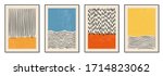 set of minimal 20s geometric... | Shutterstock .eps vector #1714823062