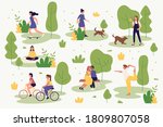 active people in summer park... | Shutterstock . vector #1809807058