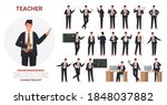 teacher man poses vector... | Shutterstock .eps vector #1848037882