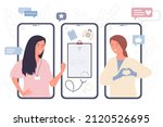online communication of doctors ... | Shutterstock .eps vector #2120526695