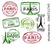 Paris Passport Stamps Set In...