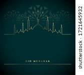 eid mubarak islamic greeting... | Shutterstock .eps vector #1721645932