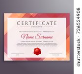 abstract certificate template... | Shutterstock .eps vector #726524908