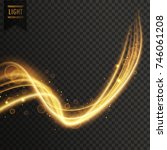 swirl style golden transparent... | Shutterstock .eps vector #746061208