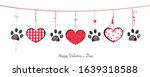 Black Paw Prints With Hanging...