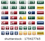 isolated warning  exit ... | Shutterstock . vector #175427765