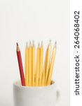 a red pencil in focus separated ... | Shutterstock . vector #264068402
