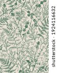 botanical seamless hand drawn... | Shutterstock .eps vector #1924116632