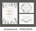 vintage wedding set with... | Shutterstock .eps vector #454013545
