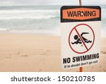 Warning.no Swimming Sign