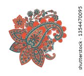 paisley floral pattern. damask... | Shutterstock . vector #1354470095