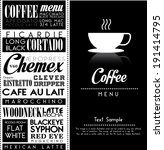 coffee poster over black... | Shutterstock .eps vector #191414795