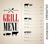 vintage barbecue menu | Shutterstock .eps vector #198560765