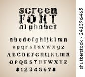 retro font. screen texture type ... | Shutterstock .eps vector #241396465