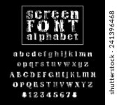 retro font. screen texture type ... | Shutterstock .eps vector #241396468