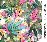 Cannabis Leaves Pattern In A...