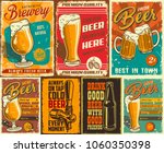 set of beer poster in vintage... | Shutterstock .eps vector #1060350398