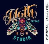 vintage tattoo studio colorful... | Shutterstock .eps vector #1521171488