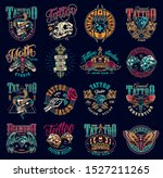 vintage tattoo studio emblems... | Shutterstock .eps vector #1527211265