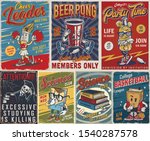 vintage college posters set... | Shutterstock .eps vector #1540287578