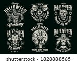 halloween vintage spooky... | Shutterstock .eps vector #1828888565
