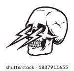 tattoo template of skull with... | Shutterstock .eps vector #1837911655