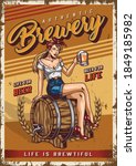 brewing colorful vintage poster ... | Shutterstock .eps vector #1849185982