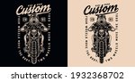motorcycle vintage monochrome... | Shutterstock .eps vector #1932368702