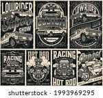 custom cars vintage posters set ... | Shutterstock .eps vector #1993969295