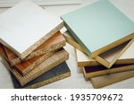 Samples of laminated board and MDF. construction or furniture finishing design concept