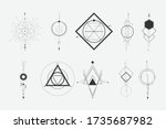 set of a minimalist geometric... | Shutterstock .eps vector #1735687982
