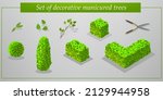 set of decorative manicured... | Shutterstock .eps vector #2129944958