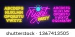 neon lettering night party on... | Shutterstock .eps vector #1367413505