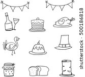 doodle of thanksgiving with... | Shutterstock .eps vector #500186818