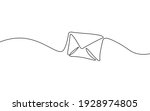 one line paper envelope. black... | Shutterstock .eps vector #1928974805