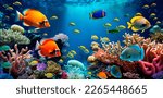 Tropical sea underwater fishes...