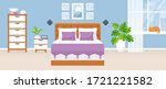 bedroom interior. vector... | Shutterstock .eps vector #1721221582