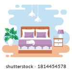bedroom interior. modern banner.... | Shutterstock .eps vector #1814454578