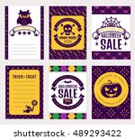 happy halloween  collection of... | Shutterstock .eps vector #489293422