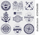 set of sea and nautical... | Shutterstock .eps vector #653406688
