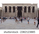 Small photo of Edfu, Egypt - Aug 25 2023: Picture showing part of the stunning Edfu Temple