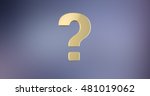 question mark gold 3d icon   | Shutterstock . vector #481019062