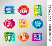 set of colorful sale labels... | Shutterstock .eps vector #520779352